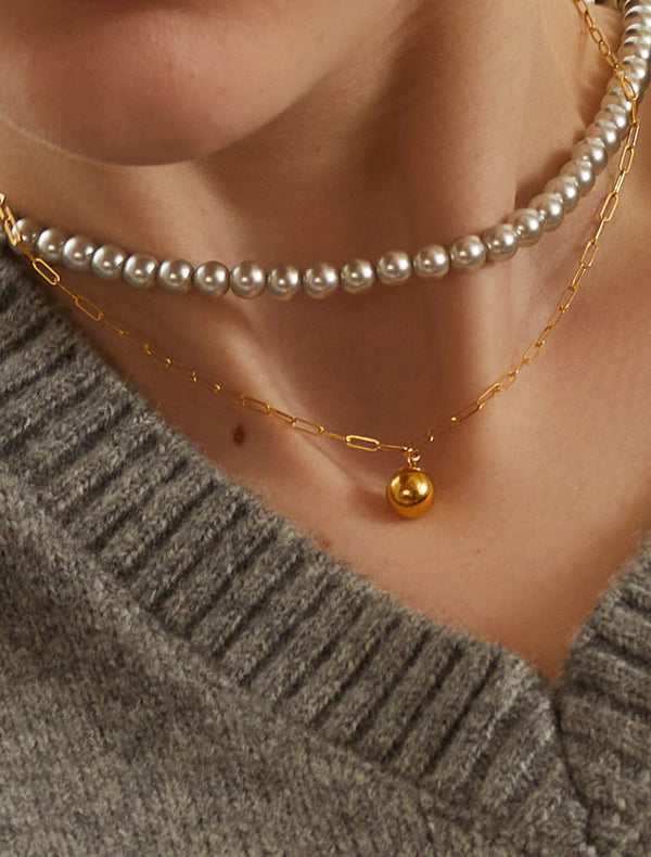 Gold-filled sphere pandent Necklace