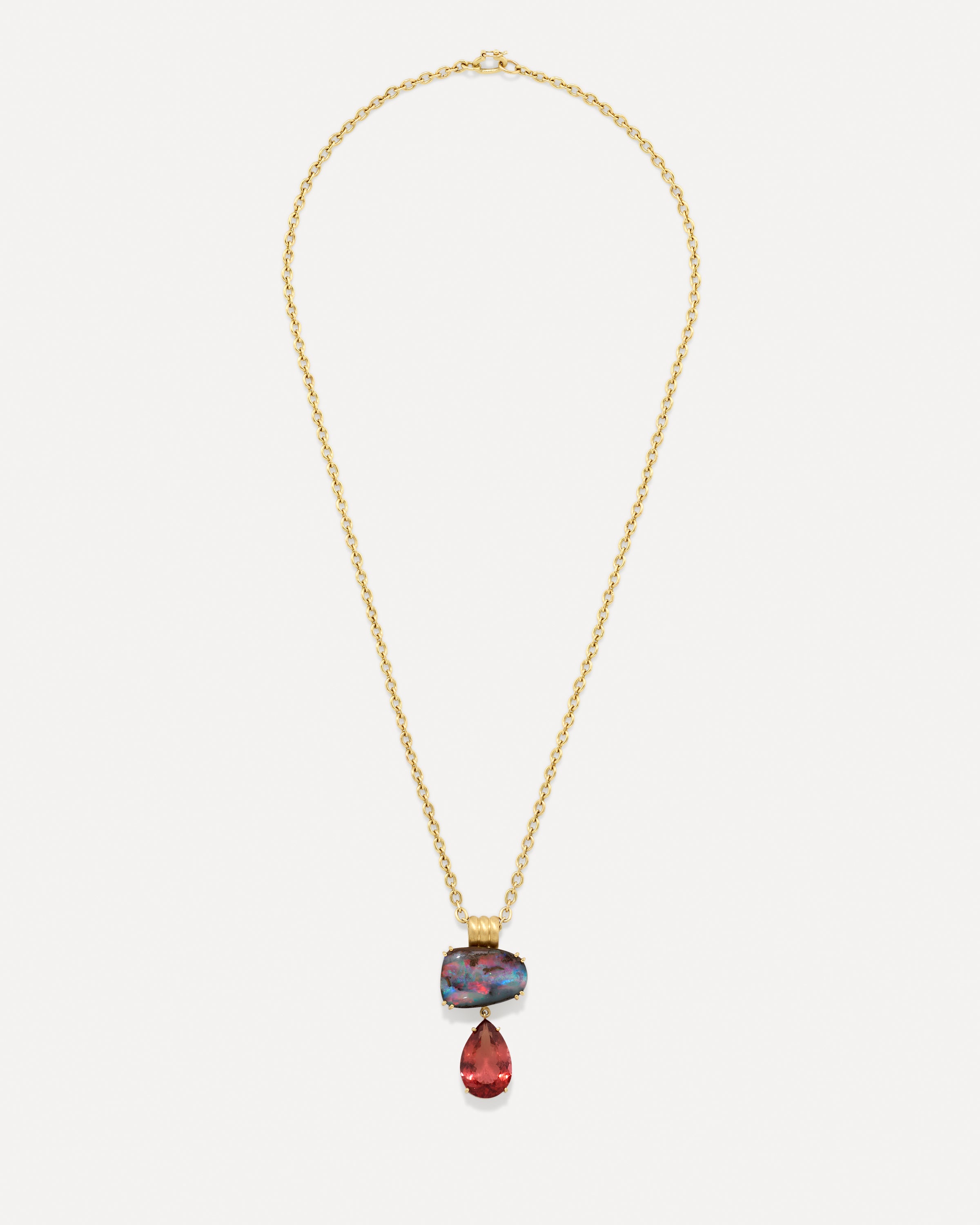One of a Kind Heroic Double Drop Pendant Necklace