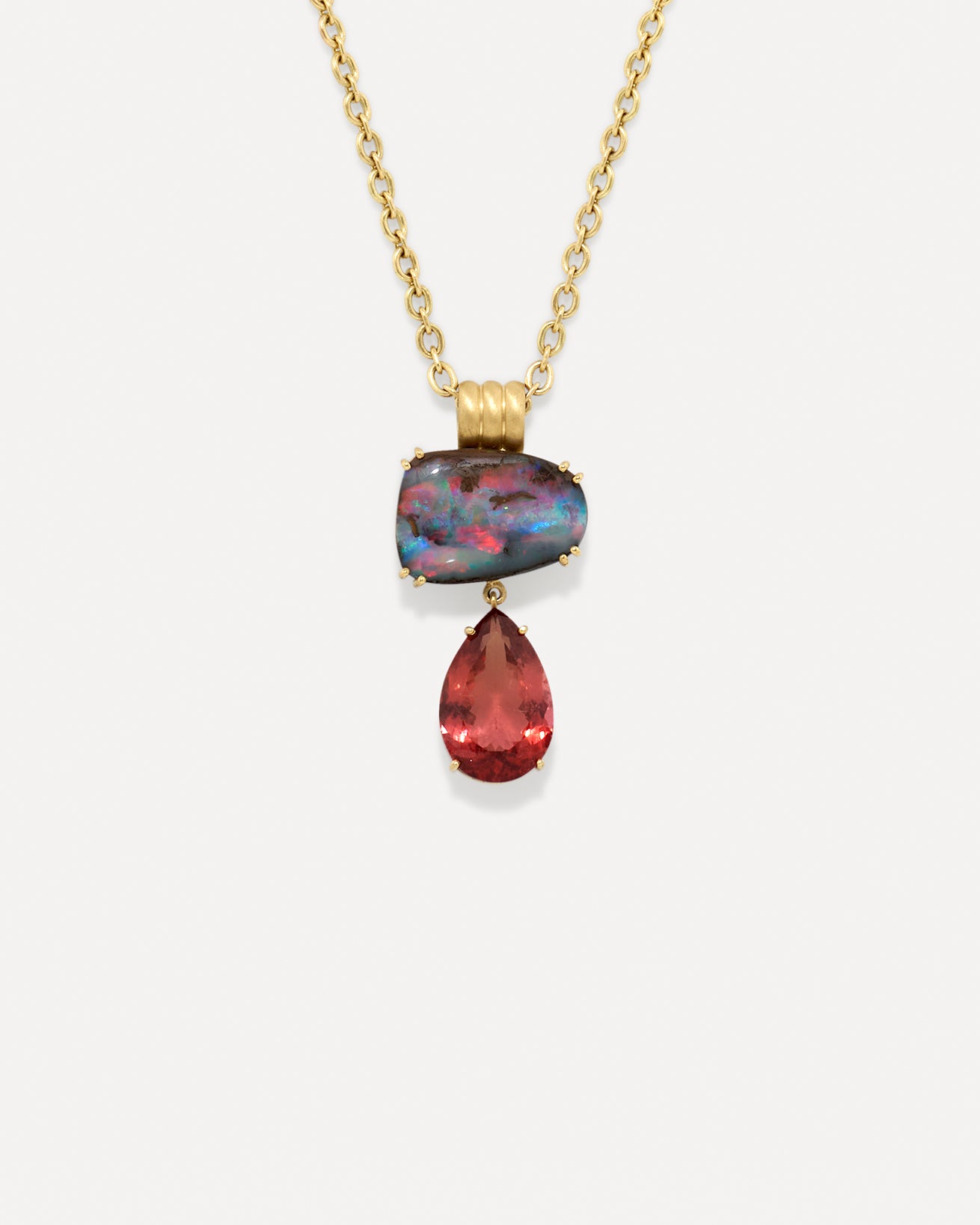 One of a Kind Heroic Double Drop Pendant Necklace