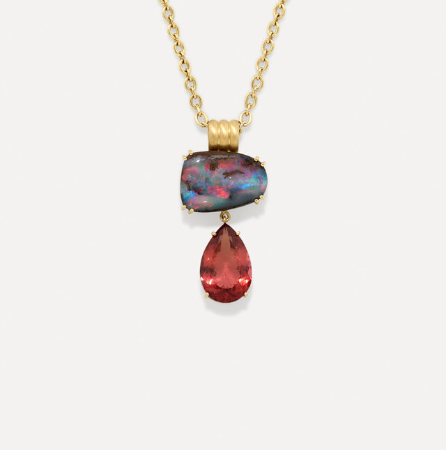 One of a Kind Heroic Double Drop Pendant Necklace