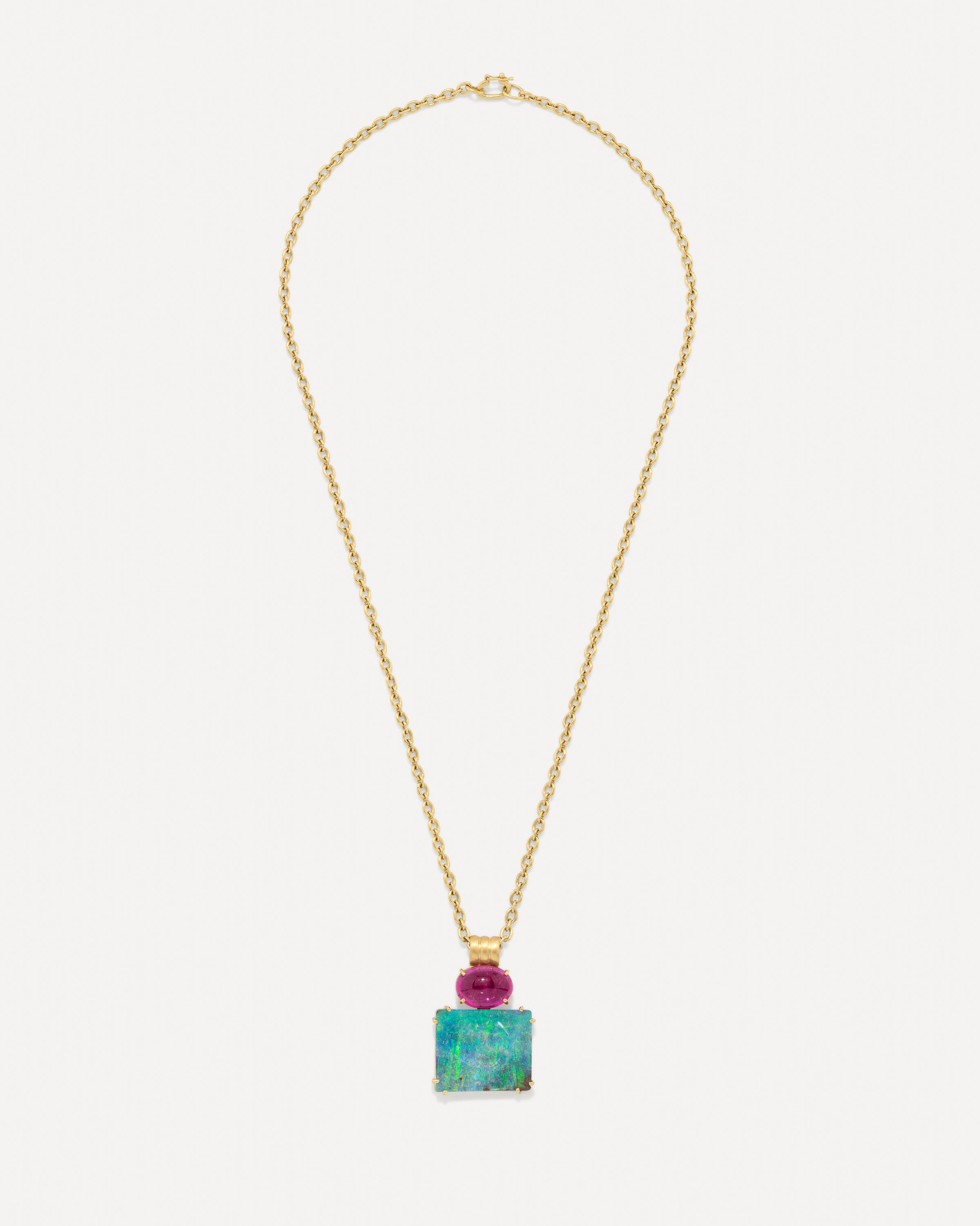 One of a Kind Heroic Double Drop Pendant Necklace
