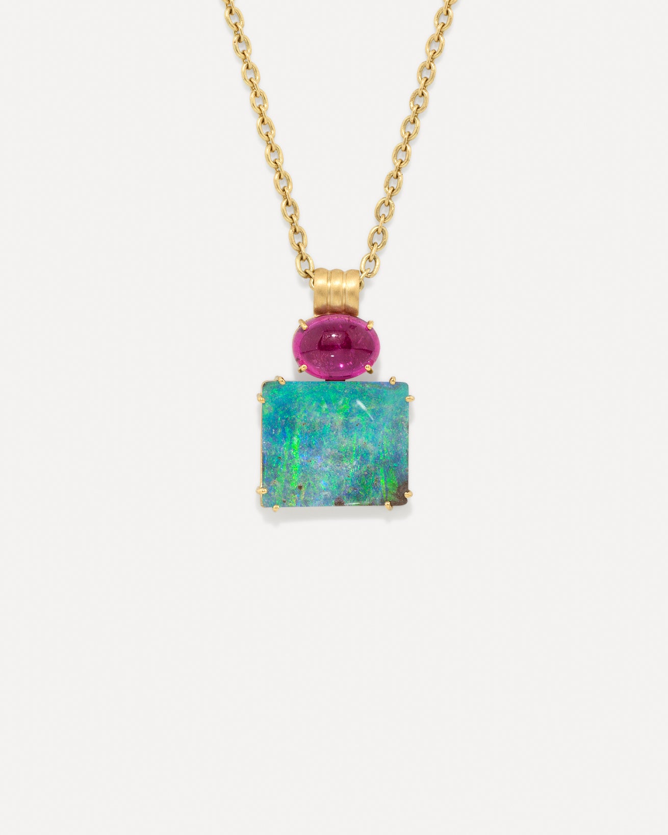 One of a Kind Heroic Double Drop Pendant Necklace