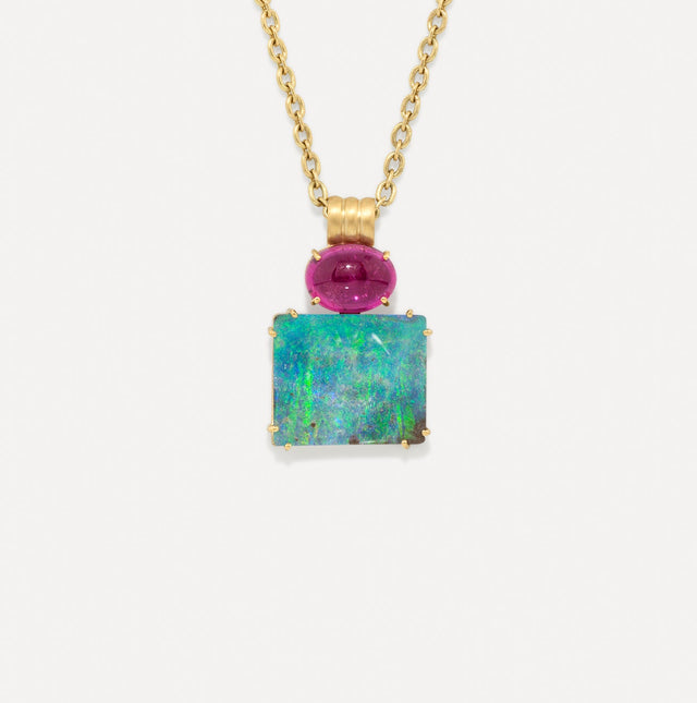 One of a Kind Heroic Double Drop Pendant Necklace