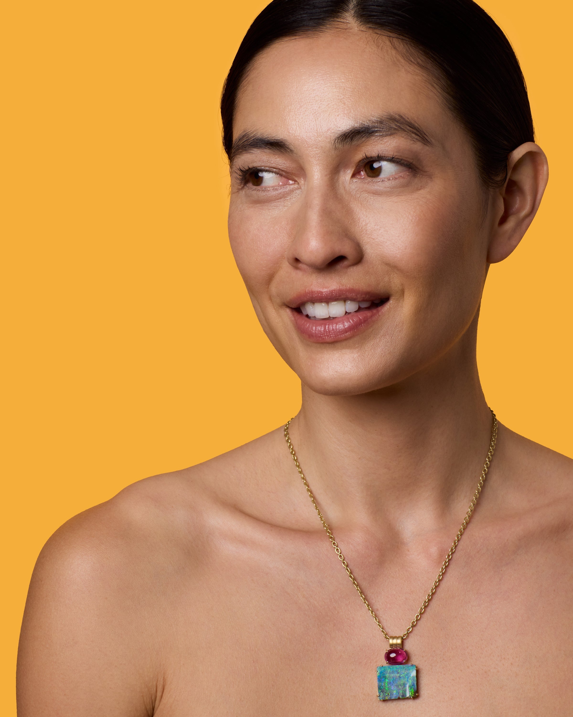 One of a Kind Heroic Double Drop Pendant Necklace