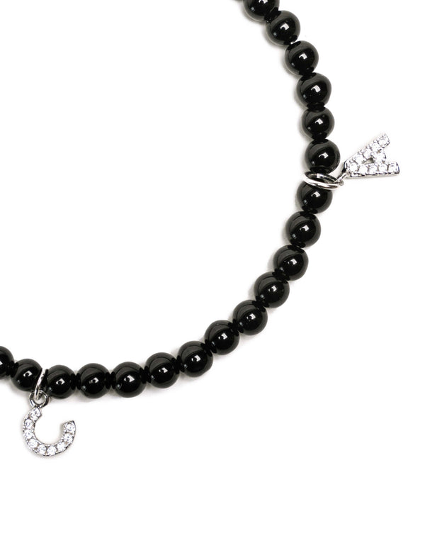Personalized Black Onyx Letter Bracelet - Strength & Focus
